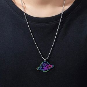 Hollowed Out Oversized Planet Pendant Necklace